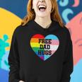 Free Dad Hugs Lgbt Pride Supporter Rainbow Heart For Father Women Hoodie Gifts for Her