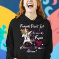 Friends Dont Let Friends Fight Chronic Pain Alone Unicorn Purple Ribbon Chronic Pain Support Chronic Pain Awareness Women Hoodie Gifts for Her