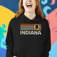 Graphic Tee Indiana Us State Map Vintage Retro Stripes Women Hoodie Gifts for Her