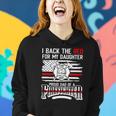 I Back The Red For My Daughter Proud Firefighter Dad Women Hoodie Gifts for Her