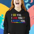 I See I Love You I Accept You Lgbtq Ally Gay Pride Women Hoodie Gifts for Her