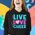 Live Love Cheer Funny Cheerleading Lover Quote Cheerleader V2 Women Hoodie Gifts for Her
