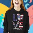 Love Stethoscope Nurse Fourth 4Th Of July Nursing Patriot Women Hoodie Gifts for Her