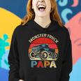 Monster Truck Papa Matching Family Birthday Party Women Hoodie Gifts for Her