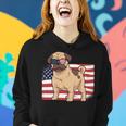 Pug Dad & Mom American Flag 4Th Of July Usa Funny Pug Lover Women Hoodie Gifts for Her
