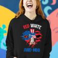Red White And Moo Patriotic Cow Farmer 4Th Of July Women Hoodie Gifts for Her