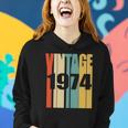 Retro Vintage 1974 48 Yrs Old Bday 1974 48Th Birthday Women Hoodie Gifts for Her