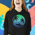 Retro Water Sport Surfboard Palm Tree Sea Tropical Surfing Women Hoodie Gifts for Her