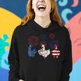 Usa Flag Chicken Fireworks Patriotic 4Th Of July Women Hoodie Gifts for Her
