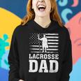 Womens Lacrosse Sports Lover American Flag Lacrosse Dad 4Th Of July Women Hoodie Gifts for Her