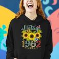 Womens Sunflower Floral Butterfly Vintage 1962 Funny 60Th Birthday Women Hoodie Gifts for Her