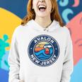 Avalon New Jersey Nj Vintage Nautical Waves Design Women Hoodie Gifts for Her