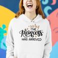 Baby Shower Text Design The Princess Has Arrived Women Hoodie Gifts for Her