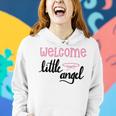 Baby Shower Text Design Welcome Little Angel Women Hoodie Gifts for Her