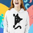 Black Cat Peeking Women Hoodie Gifts for Her