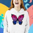 Butterfly With Colors Of The Bisexual Pride Flag Women Hoodie Gifts for Her