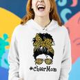 Cheer Mom Leopard Messy Bun Cheerleader Funny Mothers Day V2 Women Hoodie Gifts for Her