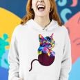 Cute Cat Gift For Kitten Lovers Colorful Art Kitty Adoption Women Hoodie Gifts for Her