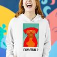 I Am Feral Coll Red Dog Women Hoodie Gifts for Her