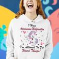 I Have Arteriovenous Malformation Im Allowed To Do Weird Things Funny Unicorn Burgundy Ribbon Arteriovenous Malformation Support Arteriovenous Malformation Awareness Women Hoodie Gifts for Her