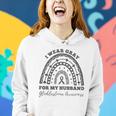 I Wear Gray For My Husband Glioblastoma Awareness Rainbow Women Hoodie Gifts for Her