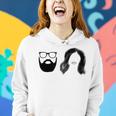 Man With Beard And Glasses With Woman Wavy Hair Women Hoodie Gifts for Her