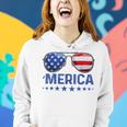 Merica Patriotic Usa Flag Sunglusses 4Th Of July Usa Women Hoodie Gifts for Her