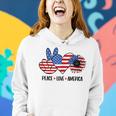Patriotic 4Th Of July Peace Love America Women Hoodie Gifts for Her