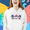 Three Gnomes Celebrating Independence Usa Day 4Th Of July Women Hoodie Gifts for Her