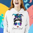 Womens Gemini Girl Zodiac Sign Horoscope Birthday Messy Bun Galaxy Women Hoodie Gifts for Her
