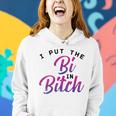 Womens I Put The Bi In Bitch Funny Bisexual Pride Flag Lgbt Gift Women Hoodie Gifts for Her