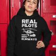 Aviation Real Pilots Dont Need Runways Helicopter Pilot Women Hoodie Unique Gifts