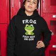 Cute Frog Fully Rely On God Christian Frog Women Hoodie Unique Gifts