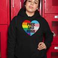 Free Dad Hugs Lgbt Pride Supporter Rainbow Heart For Father Women Hoodie Unique Gifts