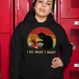 I Do What I Want Funny Black Cat Gifts For Women Men Vintage Women Hoodie Unique Gifts