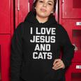 I Love Jesus & Cats Funny Cat Owner Cats Lover Jesus Women Hoodie Personalized Gifts