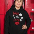 Kiss The Cook Chef Cooking Love Big Red Heart Valentines Day Women Hoodie Funny Gifts