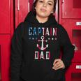 Mens Patriotic Captain Dad American Flag Boat Owner 4Th Of July Women Hoodie Funny Gifts
