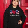 Peace Love America 4Th July Patriotic Sunflower Heart Sign V2 Women Hoodie Funny Gifts