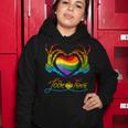 Rainbow Heart Skeleton Love Is Love Lgbt Gay Lesbian Pride Women Hoodie Unique Gifts