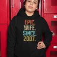 Womens 15Th Wedding Anniversary For Her Best Epic Wife Since 2007 Married Couples Women Hoodie Unique Gifts