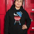 Womens America Barbeque 4Th Of July Usa Flag Merica Dad Gift Women Hoodie Funny Gifts