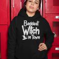 Womens Baddest Witch In Town Funny Halloween Witches Women Hoodie Unique Gifts