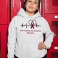 Arteriovenous Malformation Awareness Heartbeat Burgundy Ribbon Arteriovenous Malformation Support Arteriovenous Malformation Awareness Women Hoodie Funny Gifts