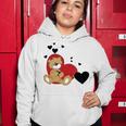 Cartoon Animal Happy Loving Teddy Bear Women Hoodie Funny Gifts