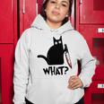 Cat What Murderous Black Cat With Knife Women Hoodie Funny Gifts