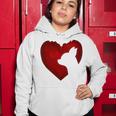 Chihuahua Shape With Red Heart Painting For Valentine Day Women Hoodie Funny Gifts