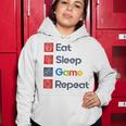 Eat Sleep Game Repeat Women Hoodie Funny Gifts