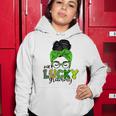 One Lucky Grammy Life Messy Bun St Patricks Day Irish Women Hoodie Funny Gifts