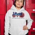 Peace Love America Flag Sunflower 4Th Of July Memorial Day Women Hoodie Funny Gifts